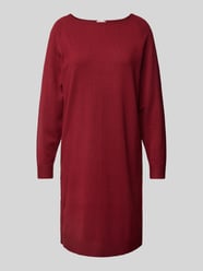 Relaxed Fit Feinstrickkleid mit U-Boot-Ausschnitt von s.Oliver RED LABEL Bordeaux - 8