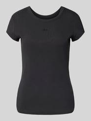 T-shirt in riblook met labelstitching van BOSS Orange - 3