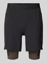 Slim Fit Double Layer Shorts mit Label-Print Modell 'Power 2in1' von Adidas Training Schwarz - 11