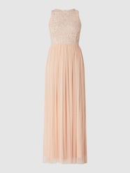 Abendkleid aus Mesh mit Pailletten von LACE & BEADS Pink - 29