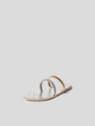 Pantoletten mit Strasssteinbesatz von Ancient Greek Sandals Silber - 22