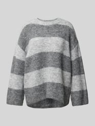 Gebreide pullover met kimonomouwen, model 'SUTTON' van Noisy May Grijs / zwart - 20