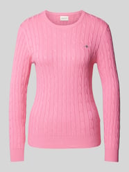 Strickpullover mit Label-Stitching von Gant Pink - 33