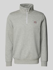 Sweatshirt met labelpatch, model 'OAKPORT QUARTER' van Dickies Grijs / zwart - 46