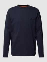 Longsleeve im unifarbenen Design von BOSS Orange Blau - 21