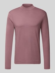 Longsleeve o kroju regular fit z czystej bawełny ze stójką od Christian Berg Men Fuksjowy - 45