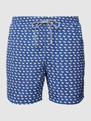 Badehose mit Allover-Print Modell 'Origami' von Zeybra Blau - 19