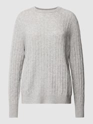 Gebreide pullover met kabelpatroon van Jake*s Casual Zilver - 41