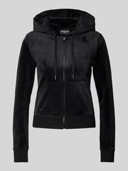 Sweatjacke mit Label-Stitching Modell 'ROBERTSON' von Juicy Couture Schwarz - 8