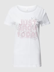 T-shirt met statementprint, model 'Just Grow' van QS by s.Oliver Wit - 37