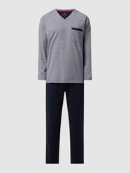 Pyjama met V-hals - ademend  van Götzburg Wäsche Blauw / turquoise - 47