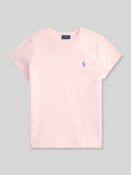 męski t-shirt o kroju regular fit z czystej bawełny od Polo Ralph Lauren Fuksjowy - 39