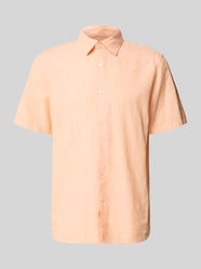 Regular Fit Freizeithemd aus Leinen-Baumwoll-Mix von MCNEAL Orange - 38