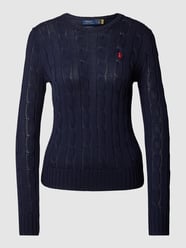 Sweter z dzianiny z wzorem warkocza od Polo Ralph Lauren Niebieski - 42