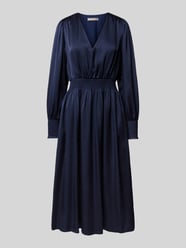 Midikleid mit Smok-Details von Christian Berg Woman Selection Blau - 8