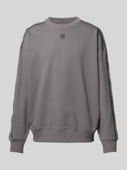 Sweatshirt met ronde hals, model 'Dustrip' van HUGO Grijs / zwart - 9