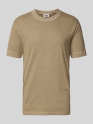 T-Shirt mit geripptem Rundhalsausschnitt Modell 'RAPHAEL' von Drykorn Beige - 32