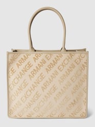 Handtasche mit Allover-Logo-Muster Modell 'LAYLA' von ARMANI EXCHANGE Beige - 45