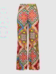 Palazzo-broek met all-over motief, model 'Deia' van Risy & Jerfs Rood - 42