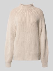 Regular Fit Strickpullover aus Baumwoll-Mix mit Woll-Anteil von Tom Tailor Beige - 8