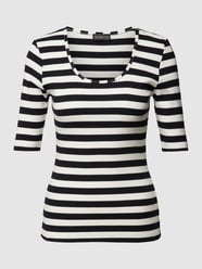 T-shirt met streepmotief, model 'Simone' van Soaked in Luxury Zwart - 40