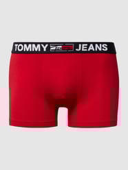 Obcisłe bokserki z dodatkiem streczu i paskiem z logo  od Tommy Hilfiger Czerwony - 20