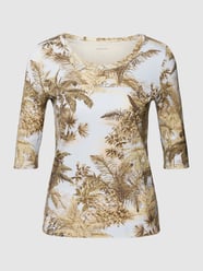 T-Shirt mit Allover-Muster von Marc Cain Blau - 22