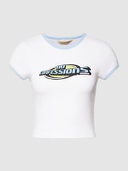Cropped T-Shirt mit Statement-Print von REVIEW Weiß - 33