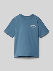 T-Shirt mit Label-Print von Jack & Jones Blau - 9