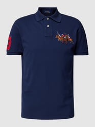 Custom Slim Fit Poloshirt mit Motiv-Stitching von Polo Ralph Lauren Blau - 22