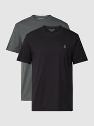 T-Shirt mit Label-Stitching im 2er-Pack von Marc O'Polo Grün - 12