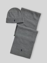 Mütze und Schal im Set aus reiner Wolle von Polo Ralph Lauren - 3