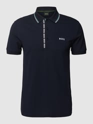 Poloshirt mit Label-Stitching Modell 'PAULE' von BOSS Green Blau - 36