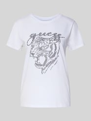T-shirt z nadrukiem z motywem model ‘TIGER FACE’ od Guess - 12