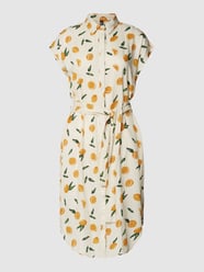 Blusenkleid aus Viskose mit Animal-Print Modell 'NYA' von Pieces Gelb - 11