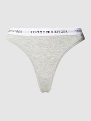 Stringi z paskiem z logo od TOMMY HILFIGER Szary - 33