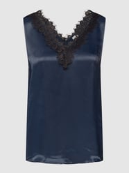 Blusentop mit Spitzenbesatz von s.Oliver BLACK LABEL Blau - 41