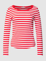 Slim Fit Longsleeve aus Viskose-Mix mit Streifenmuster von Tommy Hilfiger Rot - 14