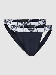 Suspensoir met logo in band in een set van 2 stuks, model 'BOLD MONOGRAM' van Emporio Armani Blauw / turquoise - 22