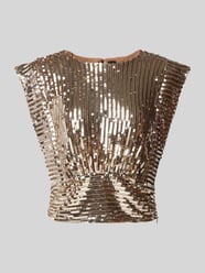 Regular fit top met all-over pailletten, model 'C_ILLANA' van BOSS Orange - 14