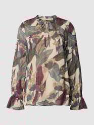 Blouse van viscose met all-over motief van More & More Beige - 8