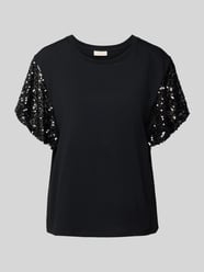 T-Shirt mit geripptem Rundhalsausschnitt Modell 'WINGS' von FREE/QUENT - 1