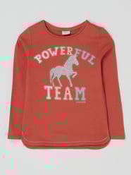 Shirt met lange mouwen met glittereffect van s.Oliver RED LABEL Rood - 37