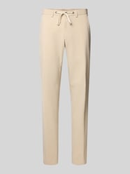 Spodnie w kroju slim fit ze ściągaczem w pasie od DIGEL - 8