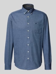 Freizeithemd mit Button-Down-Kragen von Fynch-Hatton Blau - 11