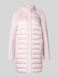 Knielange gewatteerde lange jas van Escorial-wolmix van Marc Cain Fuchsia - 2