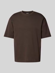 T-shirt o kroju relaxed fit z okrągłym dekoltem model ‘OSCAR’ od SELECTED HOMME Brązowy - 41