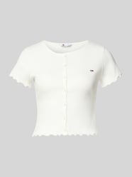 T-shirt o kroju slim fit z mieszanki bawełny od Tommy Jeans - 46