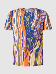 T-shirt we wzory na całej powierzchni od CARLO COLUCCI Pomarańczowy - 19