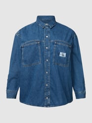PLUS SIZE Jeansjacke mit Label-Patch von Calvin Klein Jeans Plus Blau / Türkis - 8